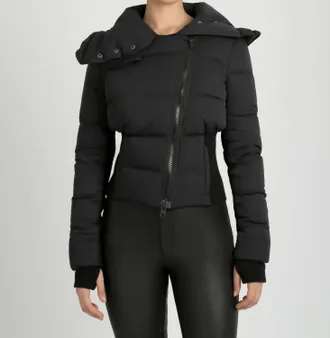 Blanc Noir Asymmetrical Puffer Jacket In Black