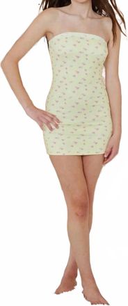 Theme Stevie Tube Dress In Pastel Yellow Ditsy