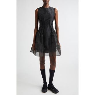 Cecilie Bahnsen Claudie Liquid Myrtia Fit & Flare Dress in Black Liquid Myrtia at Nordstrom, Size 0 Us