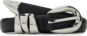 Madewell Triple Metal Keeper Belt Womens Belts True Black : LG, Leather