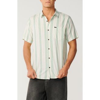 Rip Curl Sessions Short Sleeve Button-Up Shirt in Bone/aloe at Nordstrom, Size Xx-Large