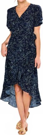 Sara Campbell Eloise High-Low Dress In Navy Paisley