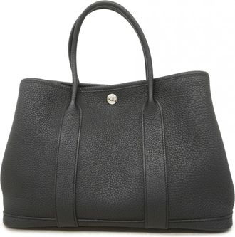 Herm&egrave;s Black Negonda Leather Tote Bag (Pre-Owned)