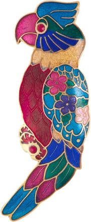 Susan Caplan Vintage 1980s parrot brooch - Red