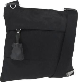Prada Pre-owned Cross Body Bags, female, Black, Size: ONE SIZE Pre-owned Vintage Nylon Shoulder Bag