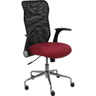 Piqueras y Crespo Silla Minaya Respaldo Malla Negro Asiento Bali Granate
