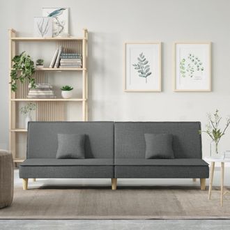 vidaXL Sof&aacute; Cama De Tela Gris Oscuro Vidaxl