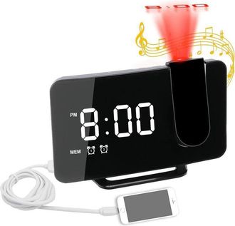 OEM R&eacute;veil Num&eacute;rique - Projection Plafond - Radio Fm 76-108 Mhz - Double Alarme - R&eacute;glage Luminosit&eacute; &Eacute;cran Et Projection - 1 Pi&egrave;ce