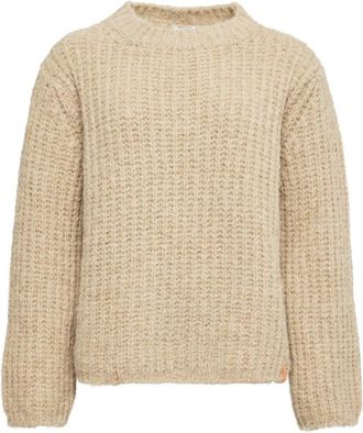 Lind Kaffetid - Dames - Ronde hals truien - Beige - S/M - Wol - Truien & Vesten