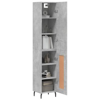 Berkfield Home Highboard Concrete Grey 34.5x34x180 cm Engineered Wood