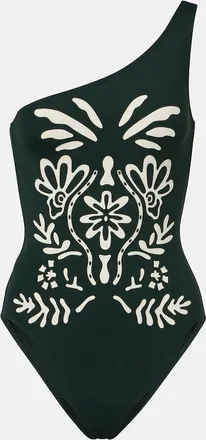 Eres Gemme printed one-shoulder swimsuit