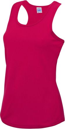 Just Cool Just Cool Girlie Fit Sports Ladies Vest / Tank Top (XS) (Hot Pink)