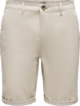 Only & Sons Shorts ONLY & SONS ONSSAUL 0573 SHORTS NOOS, Herren, Gr. XXL, N-Gr, silber lining, Web, Obermaterial: 98% Baumwolle, 2% Elasthan, unifarben, regular f