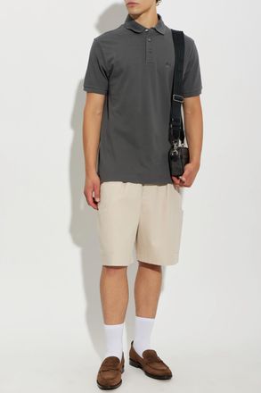 Etro Polo With Embroidered Logo, Mens, Grey
