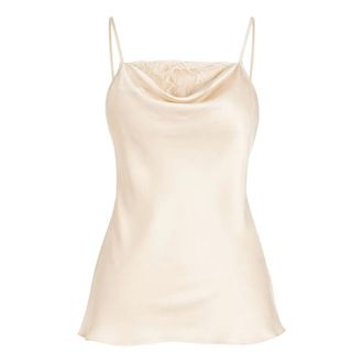 Twinset Sleeveless Tops, female, Beige, Size: XS Satin Top