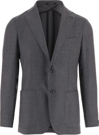 Tagliatore Grey Wool Blazer with Classic Lapels
