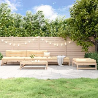 vidaXL Juego De Sof&aacute;s De Jard&iacute;n 5 Piezas Madera Maciza De Pino Vidaxl