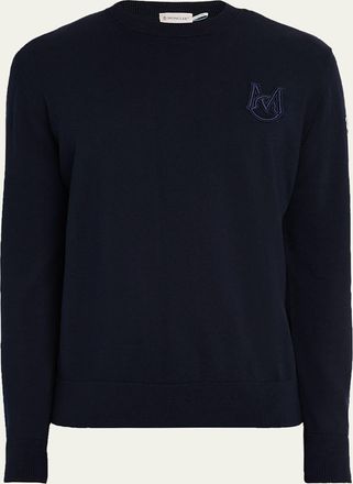 Moncler Mens Monogram Applique Crewneck Sweater