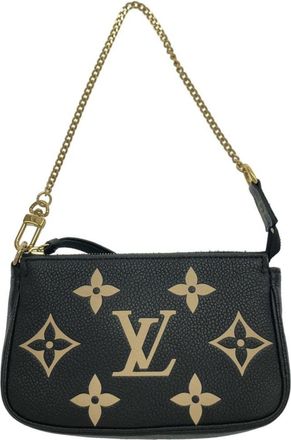 Louis Vuitton Beige Bicolor Black Leather Pochette Pouch (Pre-Owned)