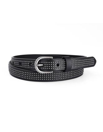 OLD TREND Stud Genuine Leather Slim Studded Everyday Belt in Black at Nordstrom, Size Medium