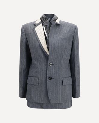 sacai Pinstripe single breasted Jacket Female 3