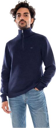 Levi's HM Quarter Zip Sweater - Heren - Coltruien - Blauw - M - Katoen - Truien & Vesten