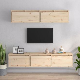 vidaXL Vidaxl - Conjunto De Muebles De Tv 5 Piezas Madera Maciza De Pino