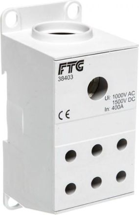 OEM Bloque De Distribuci&oacute;n Cu Con 1 Potencial, 175 A, Entradas: 1 X 95 - 240 Mm2 (cable) O 1 X 70 - 185 Mm2 (multifilar), Salidas: 6 X 10 -50