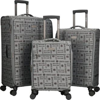 Roberto Cavalli Softside Jacquard Collection 3Pc Expandable Luggage Set
