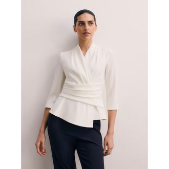 The Fold Belleville Clever Crepe Top in Ivory at Nordstrom, Size 10