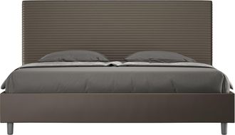 Itamoby Cama Matrimonial Contenedor Doble King Size 180x200 Focus K Color: Marr&oacute;n - Versi&oacute;n: Con Caja De Almacenaje