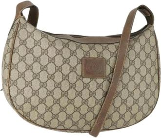 Gucci Pre-owned Shoulder Bags, female, Beige, Size: ONE SIZE Pre-owned Vintage Canvas Shoulder Bag