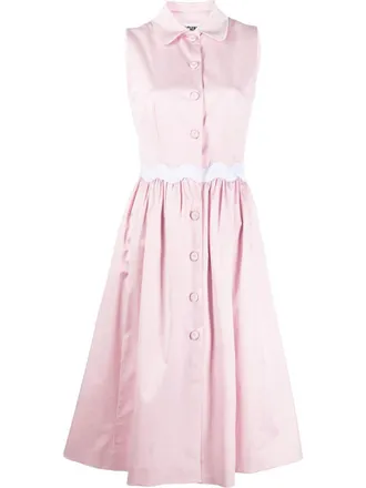 Moschino pleated sleeveless mini dress - women - Cotton/Cupro/Elastane/Cupro/Acetate - 42 - Pink