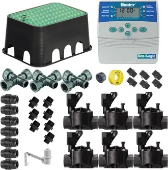 Hunter Kit Profesional Riego Autom&aacute;tico De 6 Zonas 24v Para Tuberia 25mm