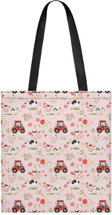 Generic Farm Truck Red Tractor Tote Bag for Women Men Shoulder Bags Purses Pouch Handbags