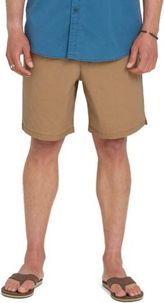 Quiksilver Saltwater Stretch Cotton Drawstring Shorts in Tobacco at Nordstrom, Size X-Large