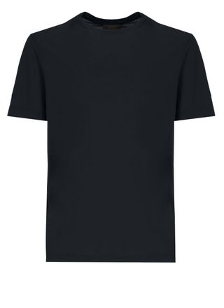 Zanone Dark Blue Cotton Crewneck T-Shirt