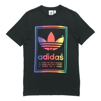 adidas originals Vintage Tee Multi-Color Gradient Logo Short Sleeve Black ED6917