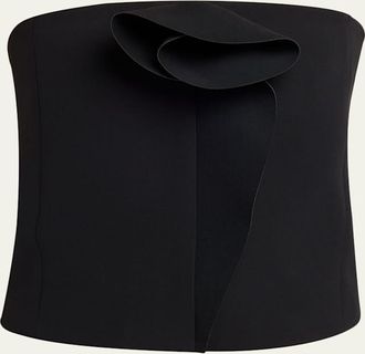 Giorgio Armani Rosette Strapless Silk Top