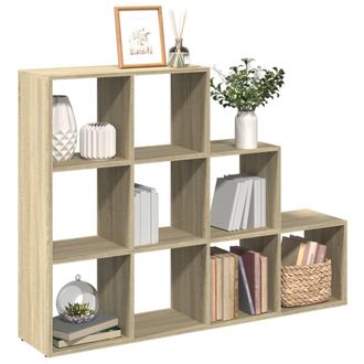 Berkfield Home Room Divider Bookcase 3-Tier Sonoma Oak 137.5x29x103.5 cm Engineered Wood in Brown