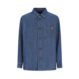 Darkpark Denim Shirts, male, Blue, Size: XL Keanu Tencel Patch Pocket Shirt