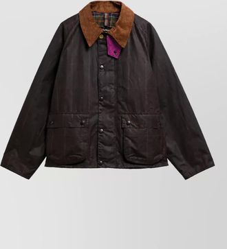 Barbour waxed cotton checked single breasted coat