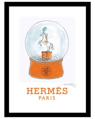 Fairchild Paris Hermès Horse Snow Globe Framed Print Wall Art