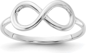 Diamond2Deal 14K White Gold Polished Infinity Ring