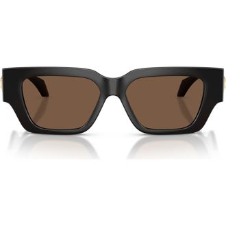 Versace 53mm Square Sunglasses in Transparent Brown /Brown at Nordstrom