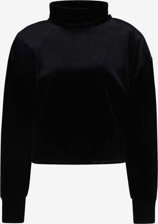 Saint Laurent Samt-Top mit Stehkragen und Schulterpolstern