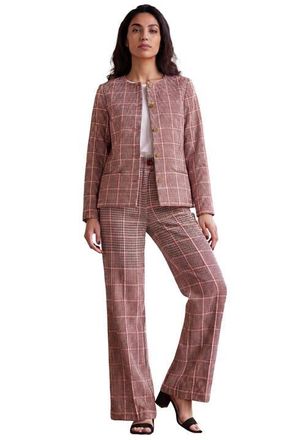 Jessica London Bi-Stretch Lady Jacket in Rose Check Houndstooth at Nordstrom, Size 20
