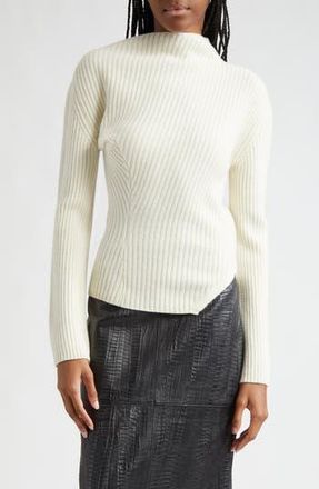 R&oacute;he Twisted Rib Wool Sweater in Off White at Nordstrom Rack, Size 10 Us / 42 Eu