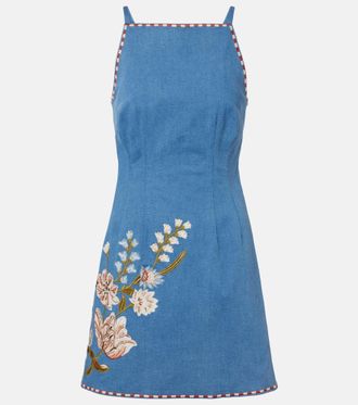 Veronica Beard Chester floral denim minidress