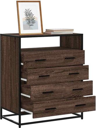 vidaXL Cassettiera Rovere Marrone 70x41x83,5 cm in Legno Multistrato - Vidaxl